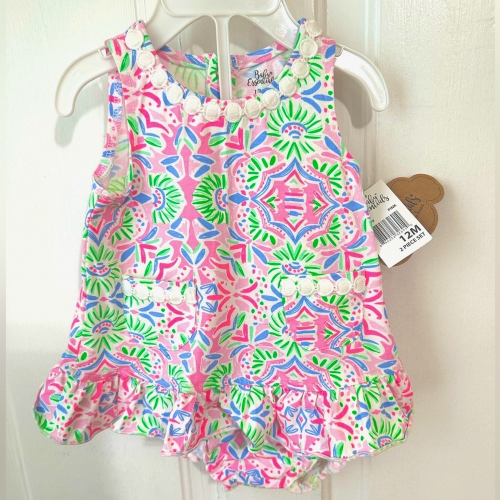 🌷 NWT - Baby Essentials - Infant Dress w/ Bloomers - 12M